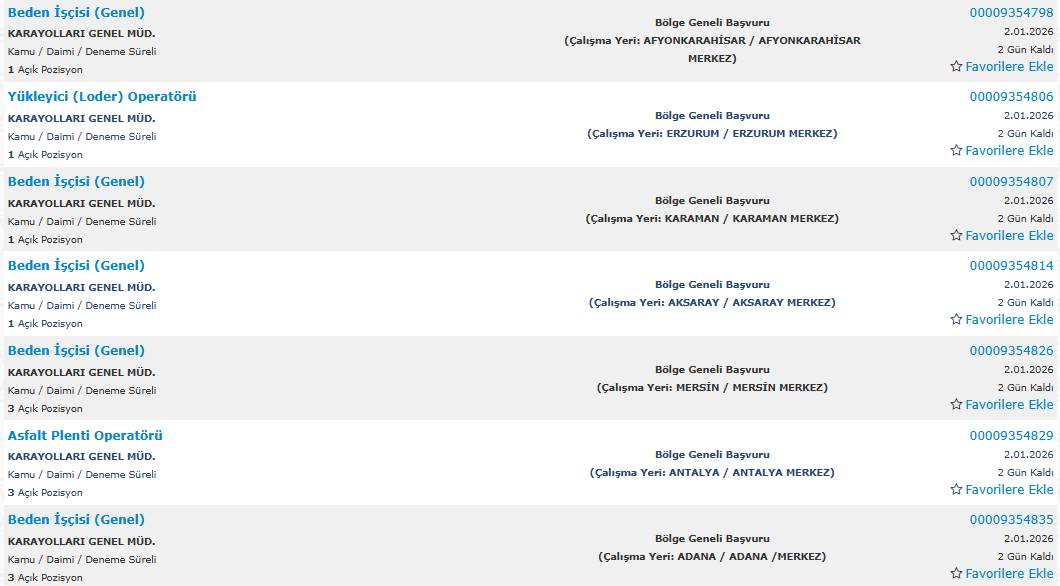 850 kamu işçisi alımı yapılacak: İşte başvuru 4